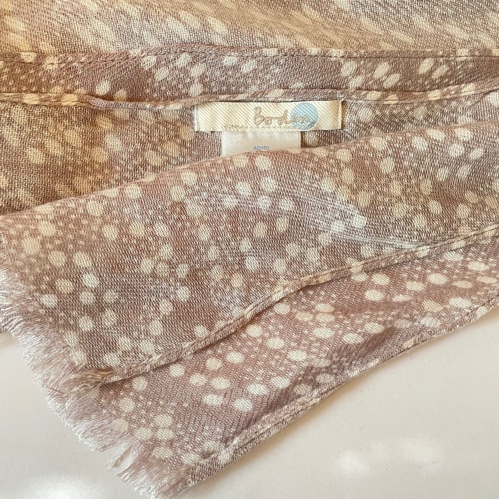 Boden Gray Scarf Viscose Stone Fizzy Spot